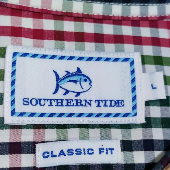 Southern Tide Shirt Mens Large Classic Fit Check Plaid Long Sleeve Button Up - Picture 10 of 16